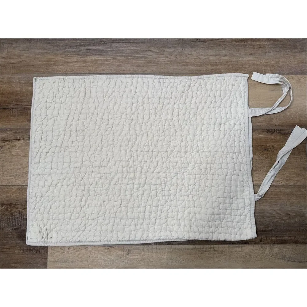 Pottery Barn Natural Beige Pick Stitch Standard Pillow Sham Linen Cotton Blend